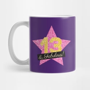 13th Birthday Gifts Women Fabulous - Pink Gold Mug